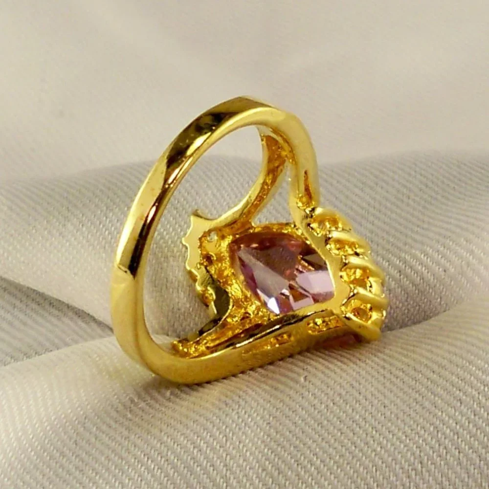 NEW Purple Marquise Cut Cubic Zirconias Gold DESIGNER Ring